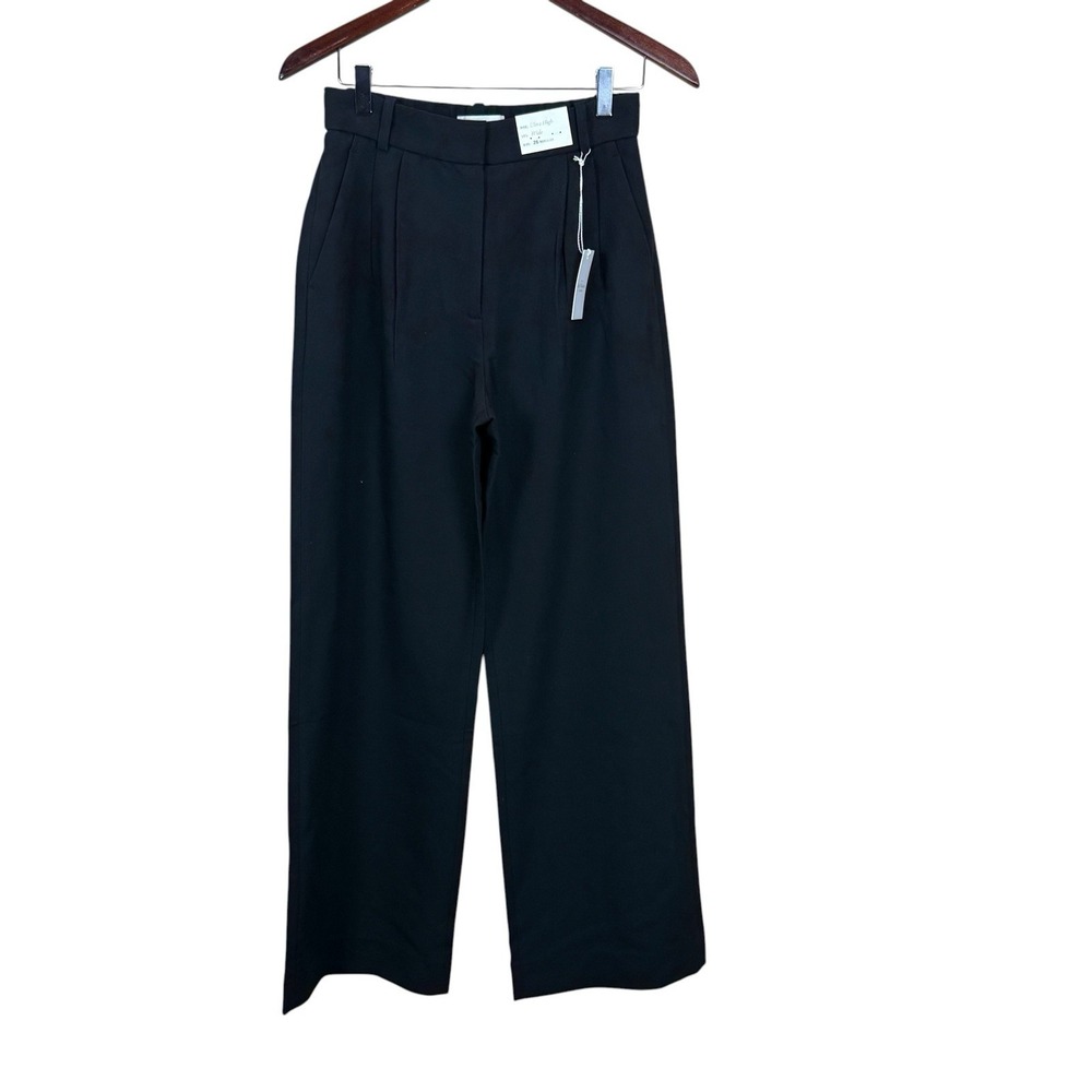 A&F Abercrombie & Fitch- Sloane Tailored Wide Leg Pant Black Sz 26 NWT